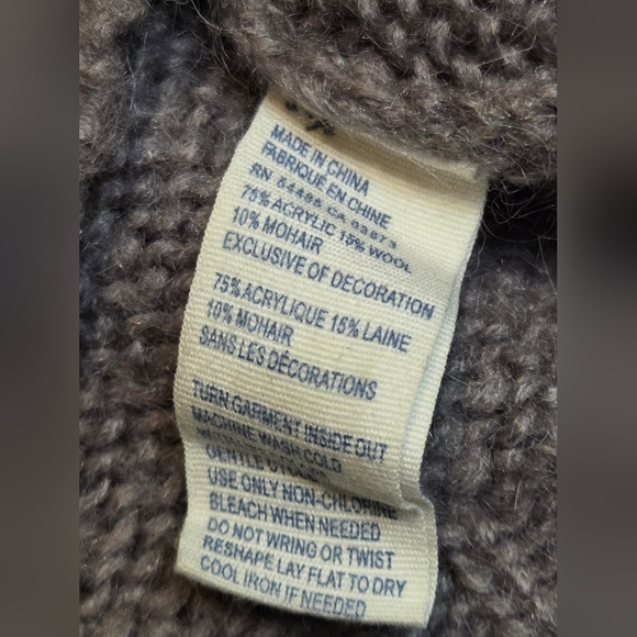 American Eagle Outfitters Oversized Crop Gray/Purple & White Striped Sweater - Picture 5 of 8